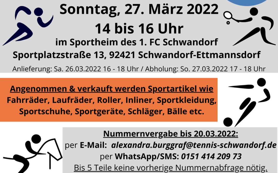 Fahrrad- & Sportbasar am 27. März 2022 im Sportheim des 1. FC Schwandorf
